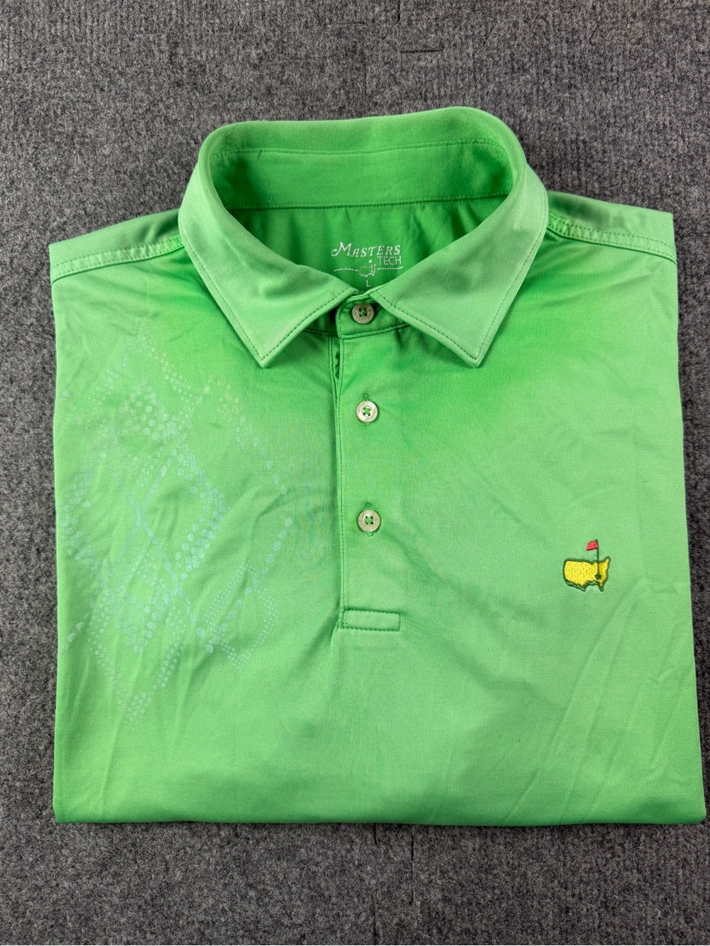 Ada Masters Tech Mens Augusta Logo Short Sleeve Golf Polo Shirt Size L Green